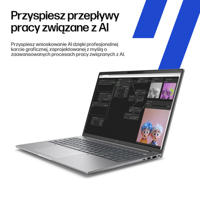 Лаптоп HP ZBook 8 G1ak Copilot+, AMD Ryzen 7 PRO, 32GB RAM, 1TB SSD, 14\", сребрен