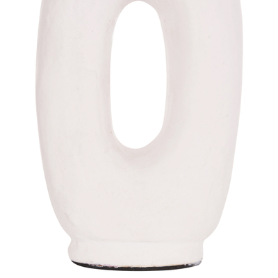 Vazo dekorative HomeMarkt Clayvon HM4409, terrakotë, 21cm, e bardhë