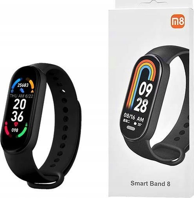 Byzylyk inteligjent M8 Smart Band, Bluetooth, mat rrahjet e zemrës, i zi