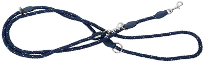Litar për qen Barry King Rope, i rregullueshëm 120cm, kordon reflektues 6mm, blu navy