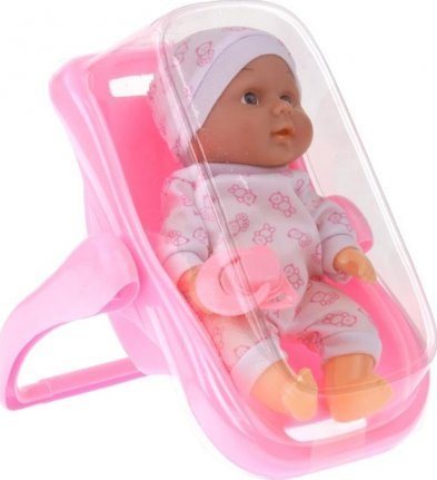 Kukull bebe Pegaz 17377, me nositëse, 20cm, rozë