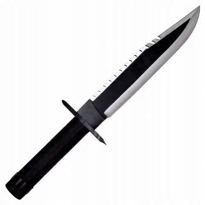 Thikë mbijetese Rambo Cinema Classic CC H1, 360mm, këllëf lëkure, ngjyrë argjendi