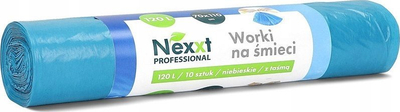 Qese plerash NEXXT, 120L, LDPE, me shirit lidhës, blu