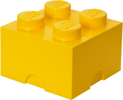 Kuti ruajtje LEGO Brick 4, plastike, e verdhë