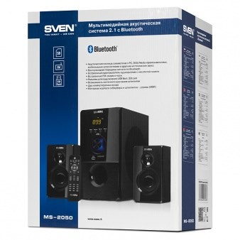 Компјутерски звучници Sven SV-013233, систем 2.1, 55W RMS, со Bluetooth, црни