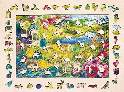 Puzzle druri Ravensburger Nature Garden, dizajn kopsht, shumëngjyrësh