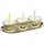 Set servirjeje Glass Serving Set, 3 pjata qelqi, tabaka çelik inox, ngjyrë ari