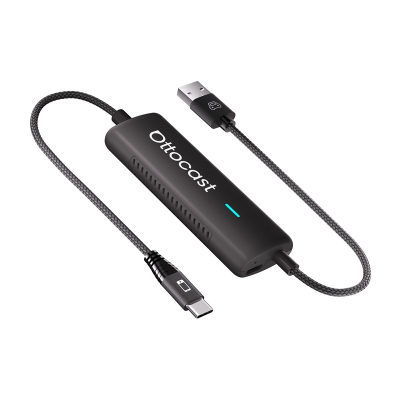 Adapter wireless për veturë Ottocast, MirrorCast, USB në USB C, i zi