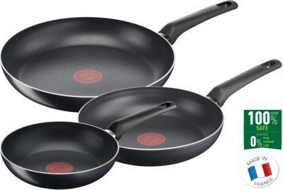 Set tigan Tefal Wok Tytan, 3 copë, 28 cm, të zi