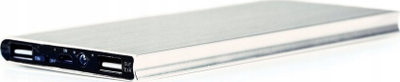Powerbank Axpol, 8000mAh, 2 porta USB, argjend