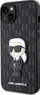 Mbështjellës telefoni Karl Lagerfeld Saffiano Monogram Ikonik për iPhone 14 Plus, lëkurë eko, shkon me karikim me valë, i zi
