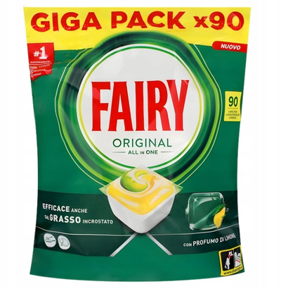 Detergjent për enëlarëse Fairy Original All In One, 90 kapsula, paketim giga