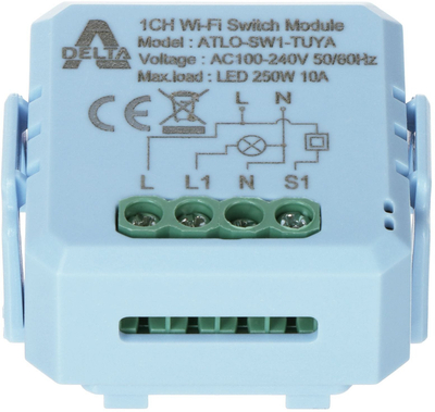 Kontroller LED ATLO Tuya Smart ATLO-SW1-TUYA, Wi‑Fi, 230V, i bardhë