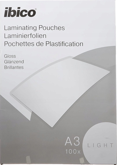 Fletë plastifikimi Ibico Basics Light, A3, 100 copë, transparente