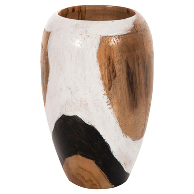 Vazo tavoline dru teak 16×16×26 cm (HM7728)
