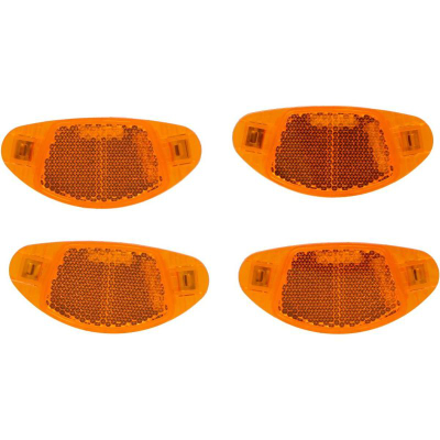 Reflektorë për rrotat e biçikletës Dunlop, set me 4 copa, plastikë, portokalli