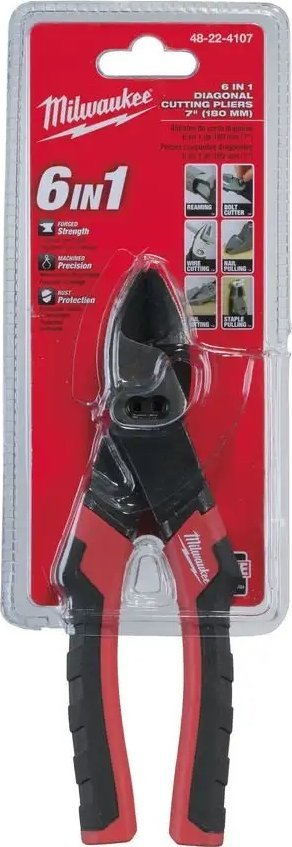 Këpucë prerëse diagonale Milwaukee Iron, 7", dorezë gome, të kuqe