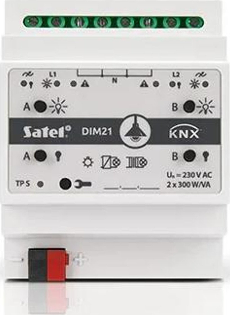 Aktuator dimmues Satel KNX-DIM21, 2 kanale, për ndriçim
