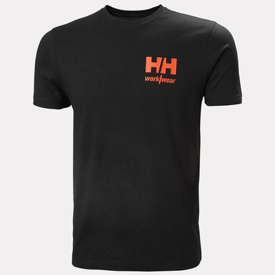 Bluzë Helly Hansen Workwear Classic Logo 993, pambuk 100%, e zezë