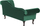 Shezlong Beliani Lattes Right Hand Chaise Lounge, kadife, stil klasik, jeshile e errët