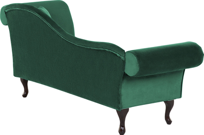 Shezlong Beliani Lattes Right Hand Chaise Lounge, kadife, stil klasik, jeshile e errët