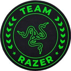 Tapet dyshemeje gaming Razer Team, diametër 120 cm, poliester silikon, i zi e jeshil