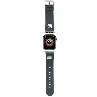 Rrip ore Hello Kitty Kitty Head për Apple Watch, 38 40 41mm, lëkurë eko, i zi