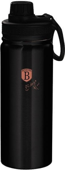 Shishe sportive Berlinger Haus Black Rose Collection, çelik inox 18/10, 0.54L, e zezë