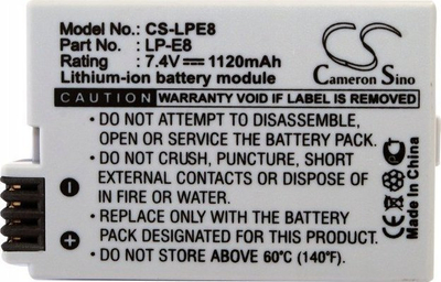 Bateri kamerë Cameron Sino CS-LPE8, Li-ion, 1200mAh, gri