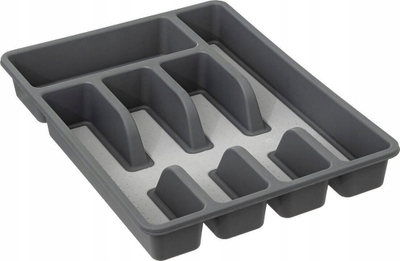 Organizues takëmesh për sirtar, 5 ndarje, 26.5 x 36.5 x 5 cm, gri