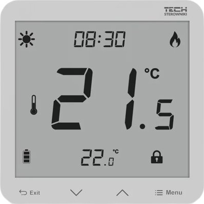 Termostat dhome Tech STT-3.1WH, me kabllo, ekran me ndriçim, i bardhë