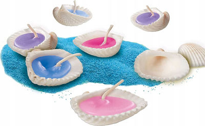 Set kreativ SES Creative Shell Candles 14033, qirinj me guaska, për fëmijë 6+