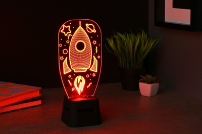 Altoparlant Bluetooth Cellularline BTSPKACRYLIC1, LED 3D raketë, Bluetooth 5.0, i zi