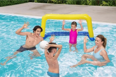 Сет за игра со вода Bestway Water Polo, надувлива врата, топка за базен, разнобоен