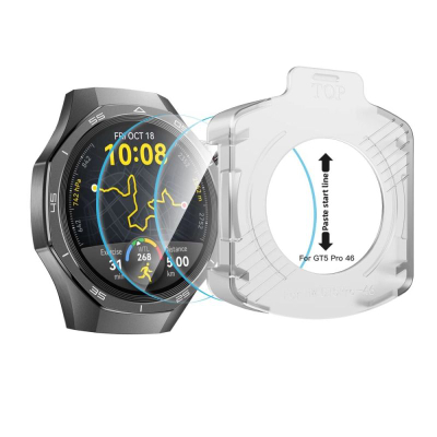Xham mbrojtës Hofi Tech-Protect Easy Set+ për Huawei Watch GT 5 Pro 46mm, 2 copë, i tejdukshëm