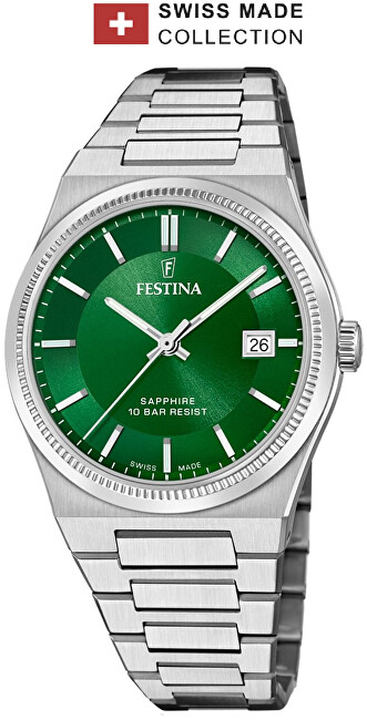 Orë për meshkuj Festina Swiss Made 20034/3, e argjendtë/gjelbër