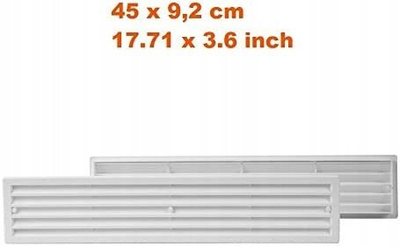 Grilë ajrimi dere Euro3plast Ventilation Door Grille 450x92, plastike, e bardhë