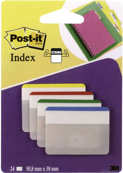 Letra shënuese ngjitëse Post-it, 50.8x38mm, 4 ngjyra