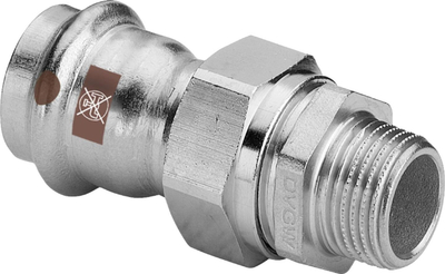 Nyje SANHA NiroSan Press, çelik inox, 22 mm x 1", argjend