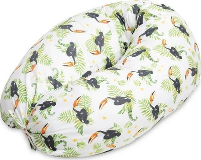Jastëk shtatzënie Sensillo Toucans, 180cm, pambuk, me figura tukanësh