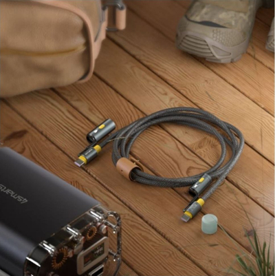 Kabllo USB C në USB C 4SMARTS Explorer 3 në 1, 240W, 1.5m, i zi
