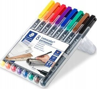 Set stilolapsash Staedtler Lumocolor Permanent Superfine 313 WP8, 8 bojqera, majë 0.4 mm, shumëngjyrëshe