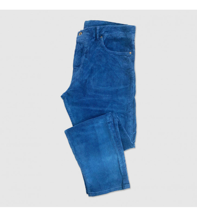 Pantallona kadife The Indigo, korduroy, drejt, blu indigo