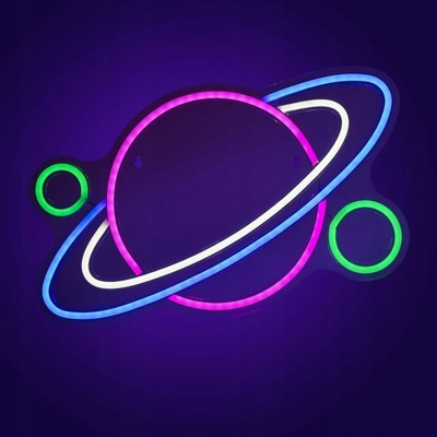 Shirit LED dekorativ Activejet AJE-NEON PLANET, 32cm, shumëngjyrësh, për ambiente të brendshme