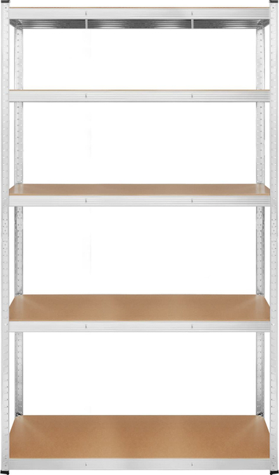 Raft metalik Metal Warehouse Garage Shelf, 5 rafte, 205 x 120 x 45 cm, argjendtë