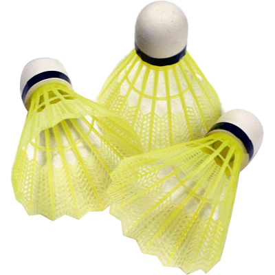 Shatlla badminton Enero najlon, set 3 copë, të verdhë