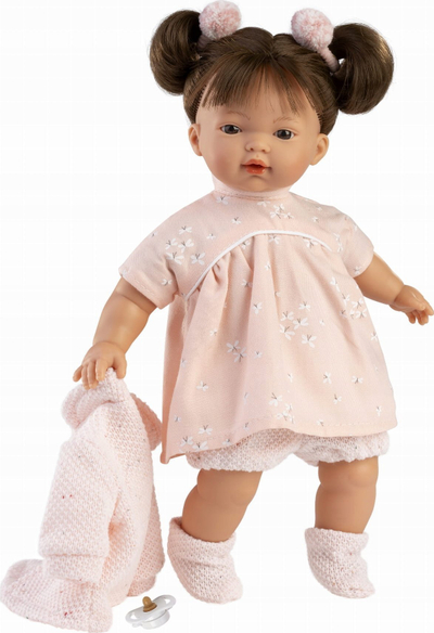 Kukull Llorens Vera Crying Doll, 33 cm, me biberon, multikolor