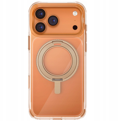 Kapak Uniq Swivix për iPhone 17 Pro Max, me kickstand që rrotullohet 360°, me butona, ngjyrë ari