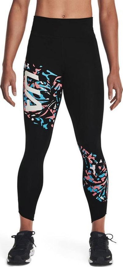 Leggins sportiv për goca Under Armour Fly Fast Floral Print, për vrap edhe palestër, masa L, të zinj