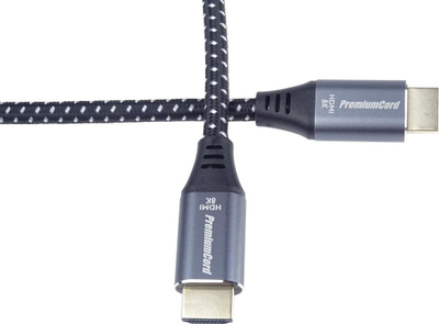 Kabllo HDMI PremiumCord kphdm21s1, HDMI 2.1, 1m, gri